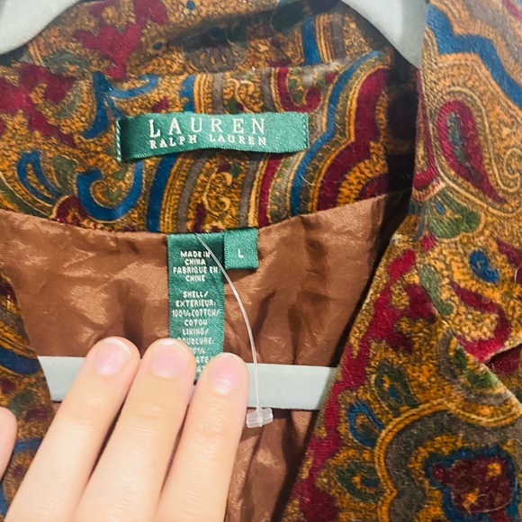 Vintage Ralph Lauren Blazer 1970s paisley velvet - Picture 3 of 3